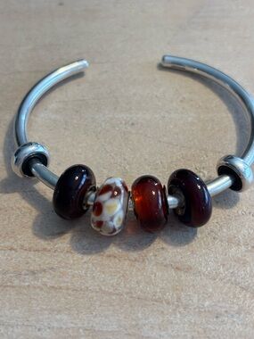 Glass beads with 925 silver core